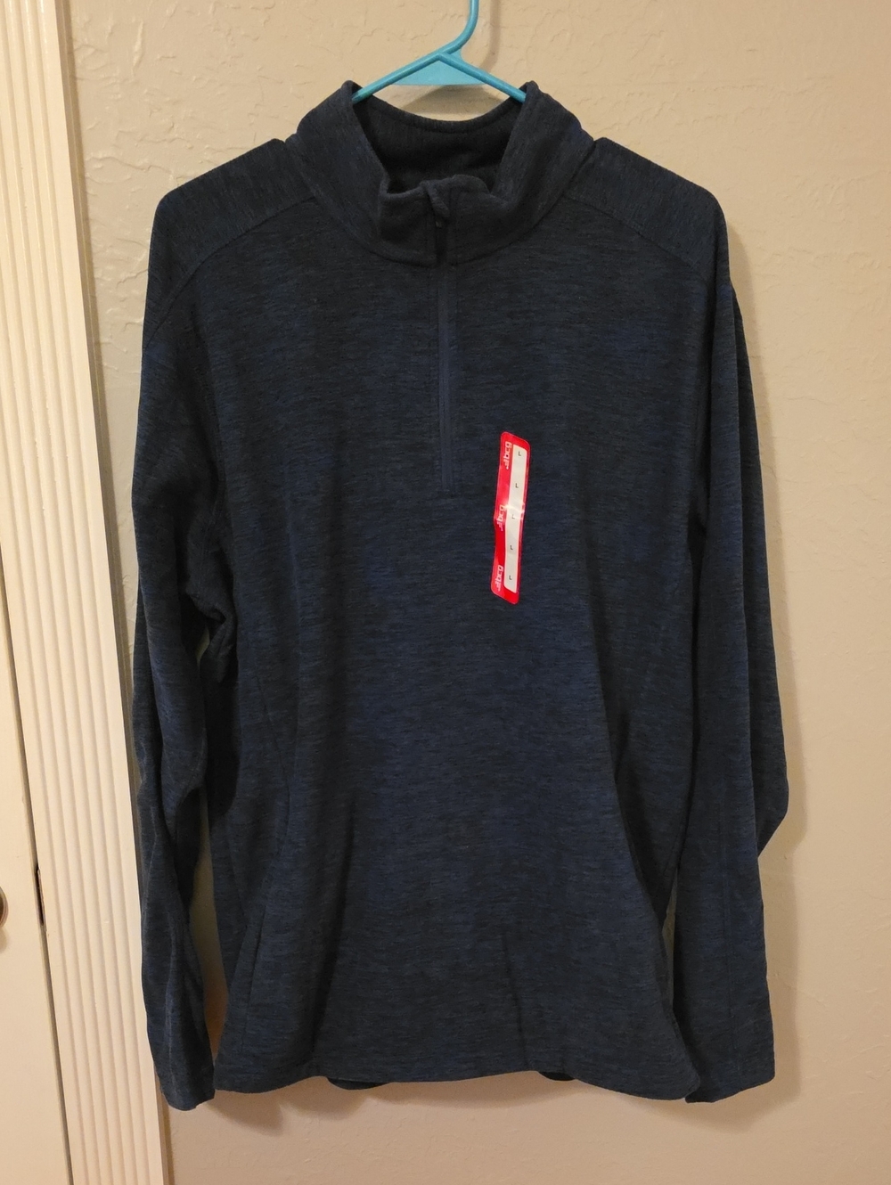 BCG Size Large Men's Half-Zip Performance Sweater - Navy, NWT